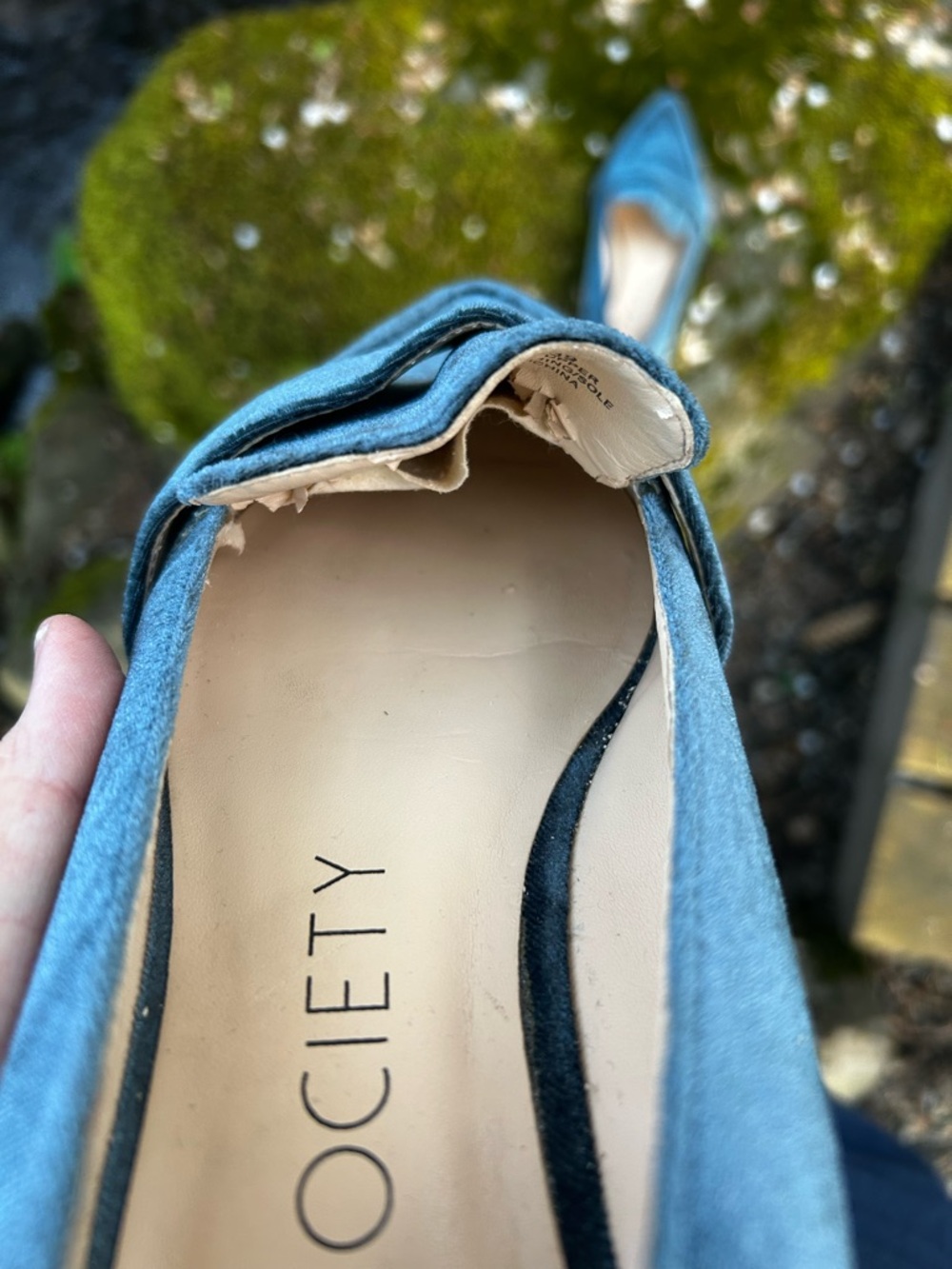 Sole Society Teal Velvet Pointed Loafers with Penny Strap - Size 8.5 - Picture 6 of 6